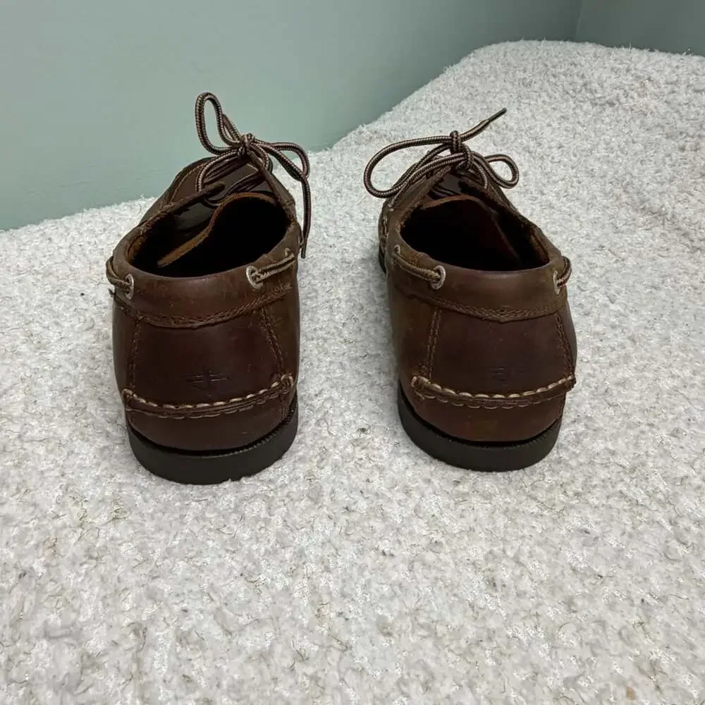 Dockers Vargas Boat Shoes Size 12W Brown Leather Casual Loafers Mens Like New